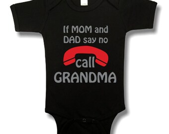 Call Grandma Funny Baby Bodysuit