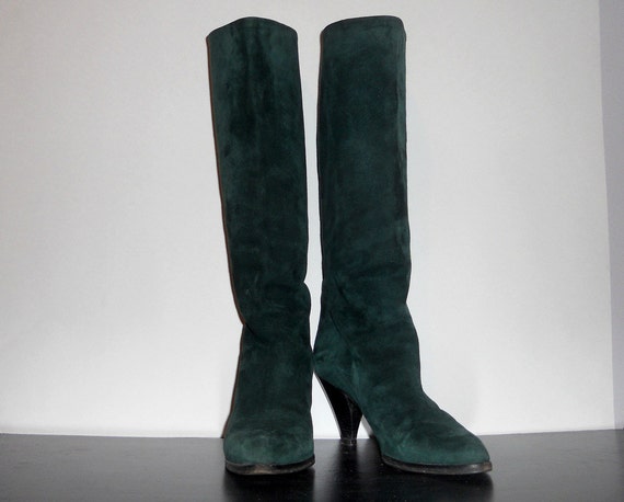 green suede boots womens