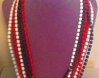 Vintage Red White Blue Beads