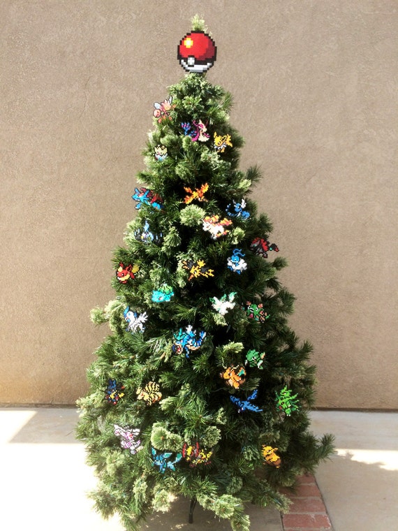 pokemon perler sprites pokeball tree topper and team of 6 pokemon perler sprites pokeball tree topper and team of 6