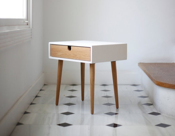 White nightstand / Bedside Table Scandinavian by Habitables