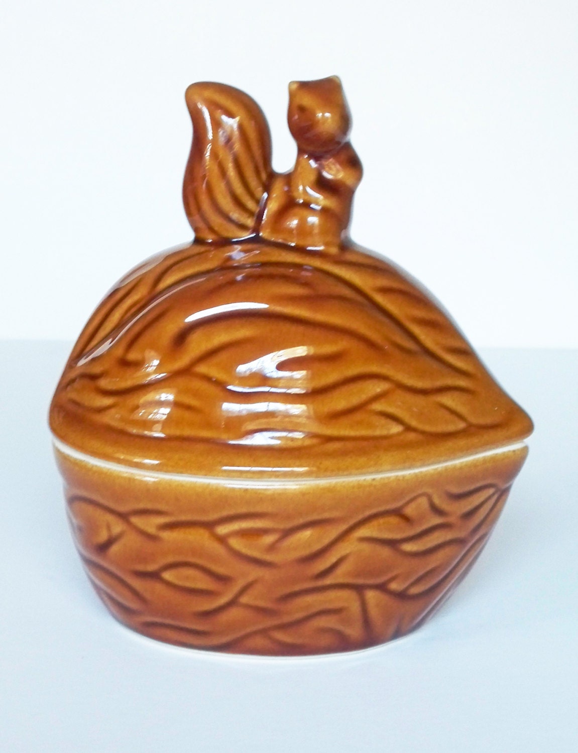 Vintage ceramic squirrel cookie jar container by Timebanditvintage
