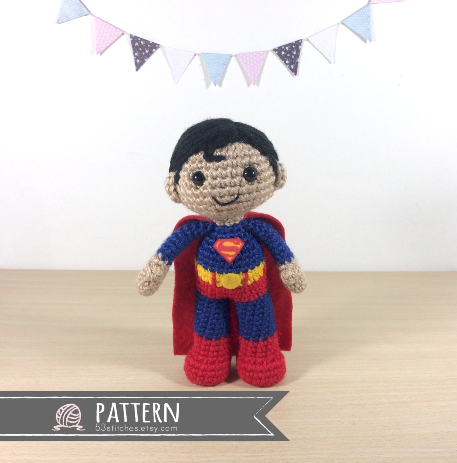 Superman Amigurumi Crochet Doll Pattern