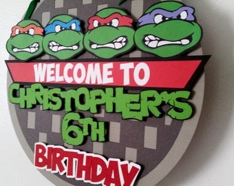 Ninja Turtles Birthday Door Sign, TMNT