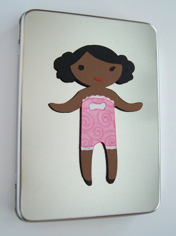 Paper Doll, Dress Up, Deluxe Set, 5" Tall, Black Hair, with 16