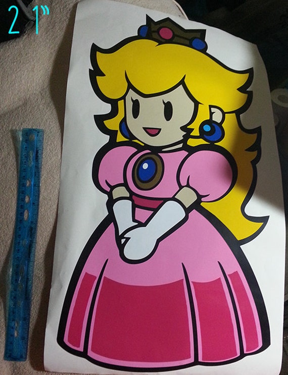 COLORED layered Super Mario Princess Peach Vinyl Decal