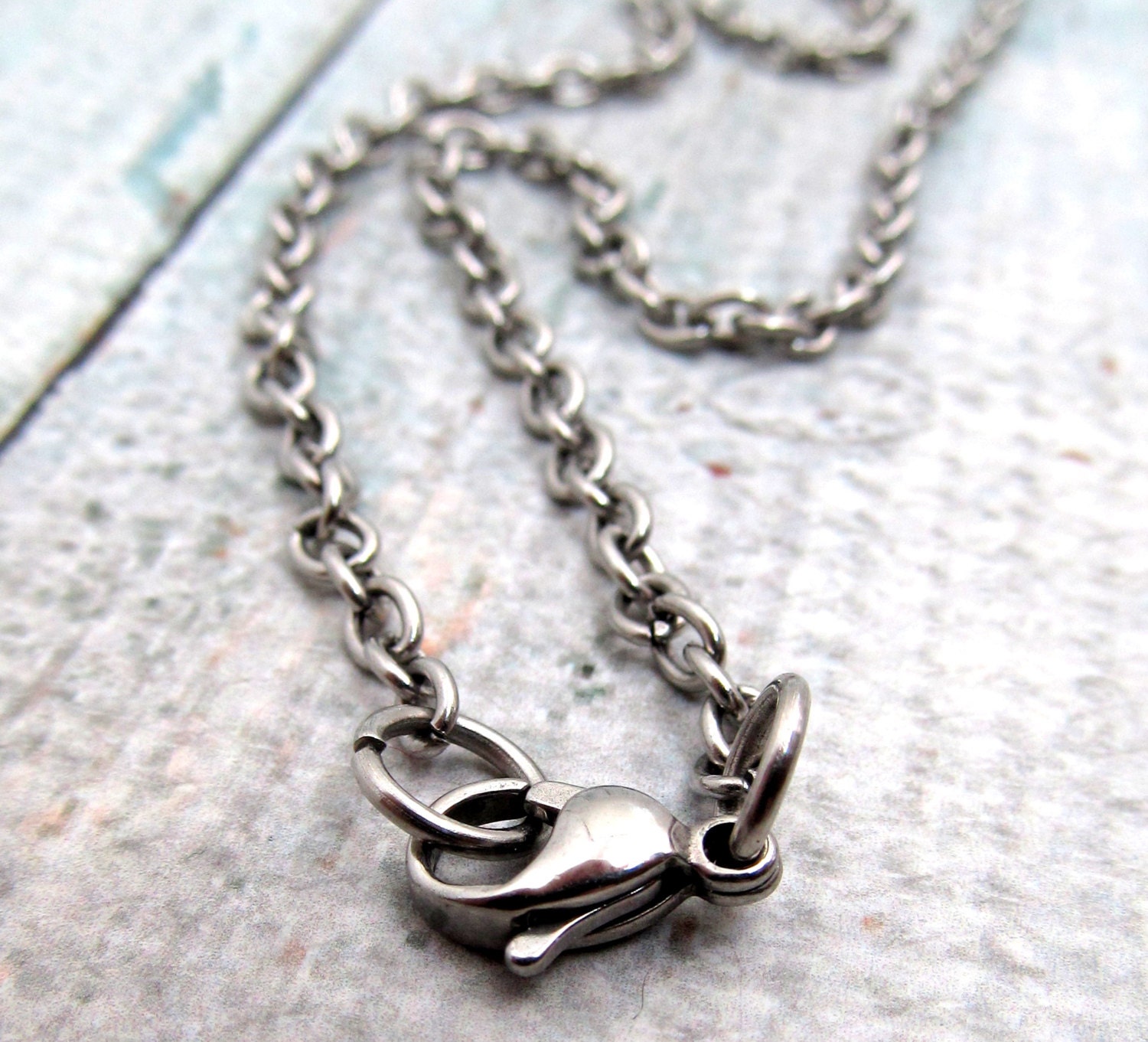 Stainless Steel Cable Chain Necklace with Lobster Clasp