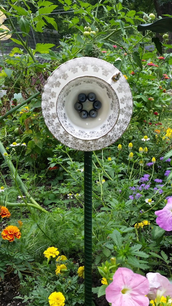 Tea Cup Flower Garden and Yard Art by AlisonSmithy on Etsy