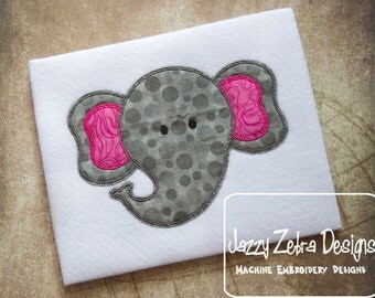 Elephant Appliqué Embroidery Design with Diagonal Square Stitching - Elephant appliqué design - zoo appliqué design - jungle appliqué design