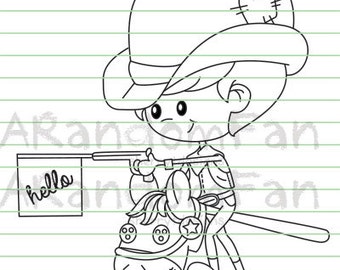 Digital Stamps- Noah the Cowboy