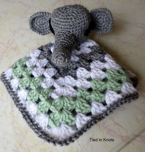 Elephant Lovey Blanket Baby Elephant Snuggle Blanket