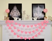 Paper Heart Garland, Wedding Garland, Valentine Pink Heart Garland, Wedding Decoration, Bridal Shower Decorations, Pink Paper Hearts Il_170x135