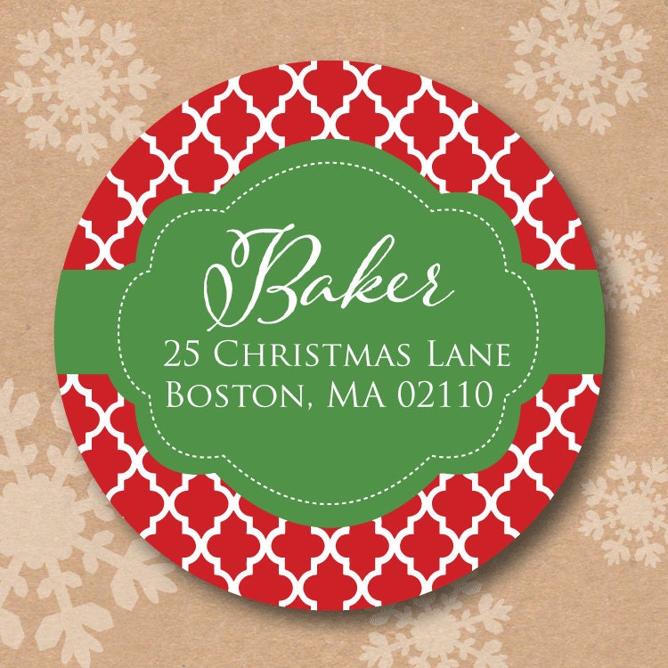 Christmas Card Sticker Labels Return Address Label Holiday