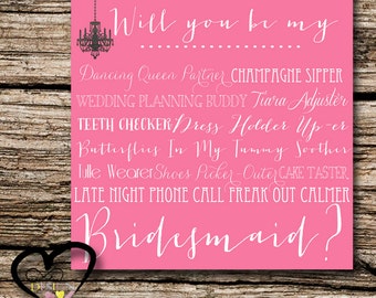 Bridesmaid Proposal Card, Ask Bridesmaid, Be my Bridesmaid in my Wedding