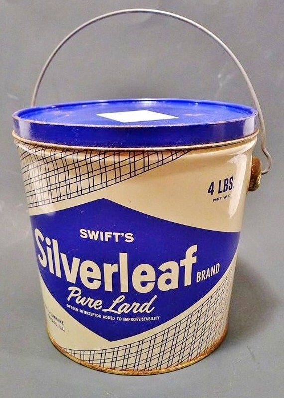 Swift's Silverleaf Pure Lard Bucket with Lid & Handle