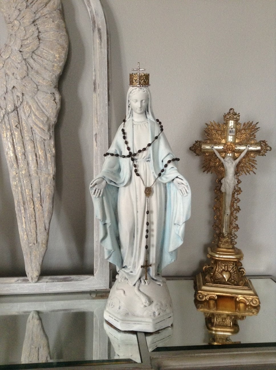Large 18 Vintage Blessed Mother Mary statue with
