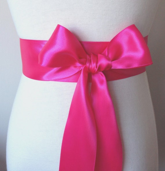 2 Inch Plain Sash-Hot Pink Sash-5cm Basic Belt-Bridal