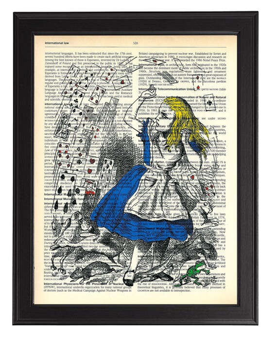 Alice in Wonderland Artwork Vintage Illustration Art Print