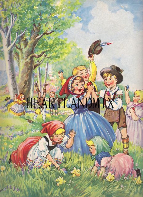 Items similar to Easter Egg Hunt Vintage Easter Postcards on Etsy