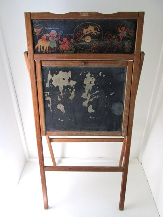 Vintage Child's Chalkboard Easel / Mason Parker