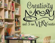 decals for craft wall room Craft Craft Room Decal Room Messy is Decor for Room Wall Sewing Vinyl