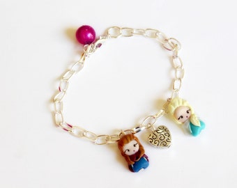 Anna and Elsa, bracelet, inspired by the Disney movie Frozen