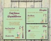 Printable Wedding Invitation PDF Set or Pick & Choose - Couple in Love in Mint Green (or Your Choice in Colors!) Printable Wedding Invitation PDF Set or Pick & Choose - Couple in Love in Mint Green (or Your Choice in Colors!)