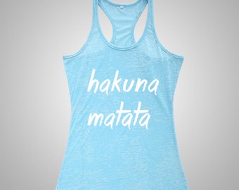 Débardeur Femme Sans Manches Hakuna Matata Gym - Taille Unique, Neuf Sans étiquettes, Coton/polyester