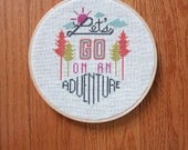 Adventure - modern cross stitch pattern - typography inspired - PDF format - instantly downloadable