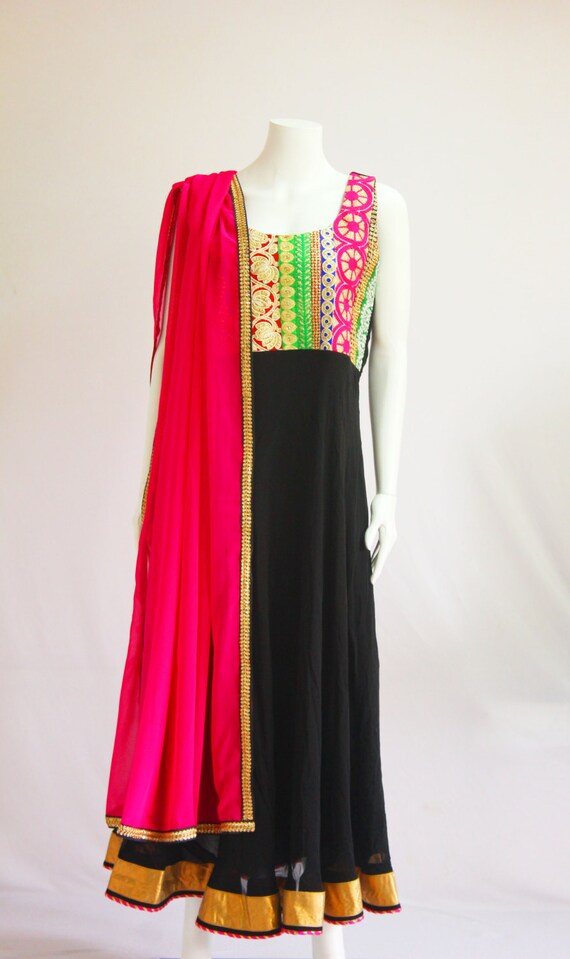 black and gold indian gown