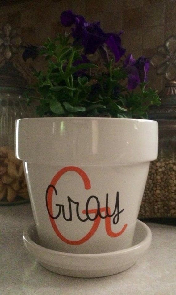 Personalized Flower Pot Vinyl Teachers by SayitwithStyleVinyl