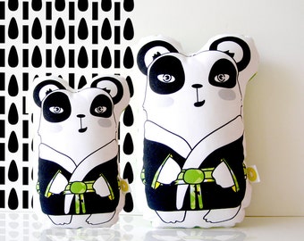 Panda bear decorative pillow, Black and white pillow, Animal pillow, kids pillow, boys bedding, big pillow, kids pillow throw,
