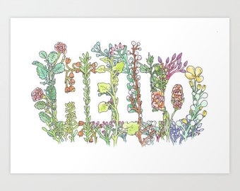 Fine Art Print | Hello in Flowers | by Marie Gardeski