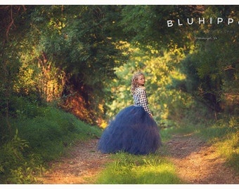 Rustic Couture - Flower Girl Tulle Skirt - Made to order - Shabby Chic Sewn Tutu - For Portraits, Flower girls, Formals