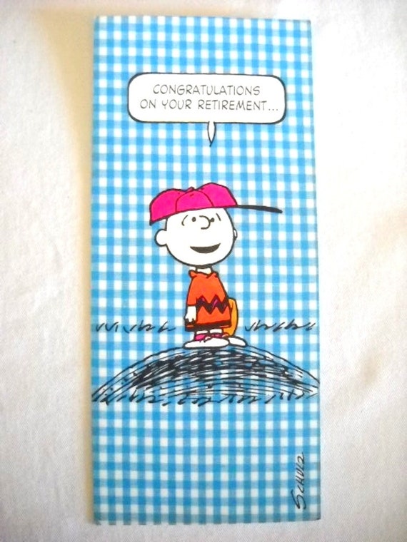 Vintage PEANUTS Charlie Brown Retirement Greeting Card New Old