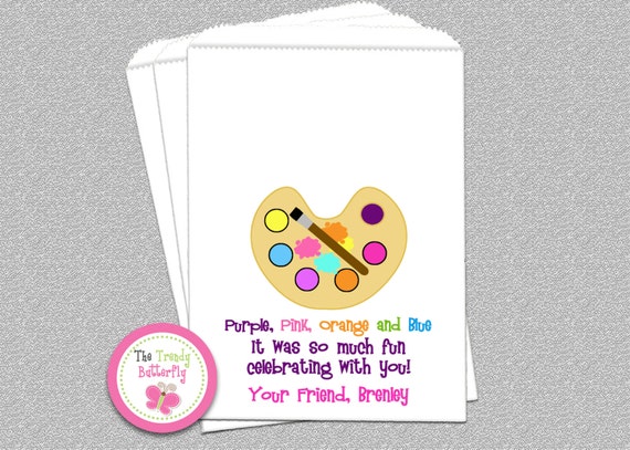 Arts and Crafts Birthday Party, Painting Party Favor Bags, Candy Bags, Goody Bags Il_570xn
