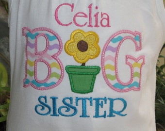 big sister applique shirt