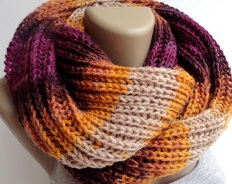 Knit Scarf Winter Scarf Women Knit Infinity Scarf Scarves Men Scarf Women Fashion Accessories senoaccessory / / On Sale