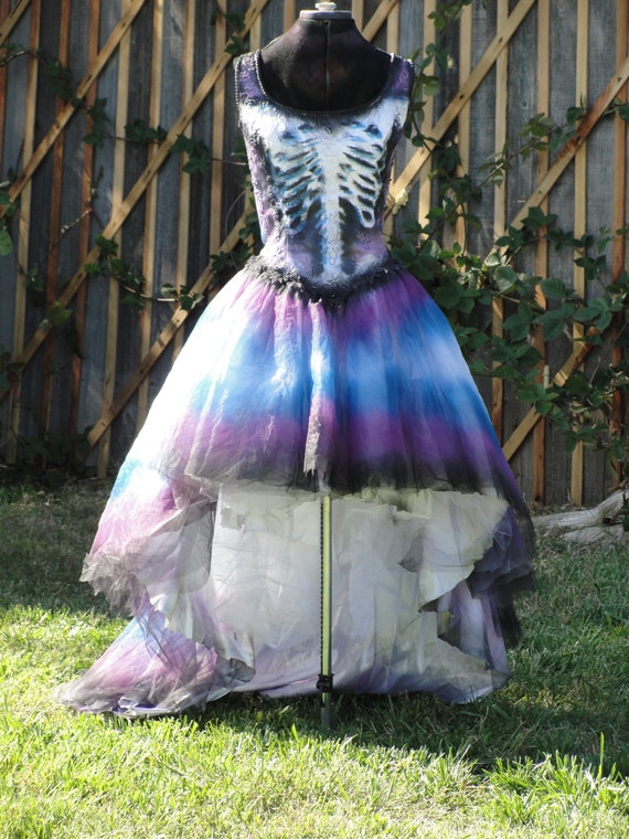 Purple and blue skeleton day of the dead by MySunshinesCloset