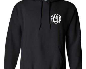 Monogram Hoodie Pullover Sweatshirt Monogrammed Gifts Hoodies Personalized Womens Gifts Monogram Fleece Jacket ADULT SIZES -EMBROIDERED