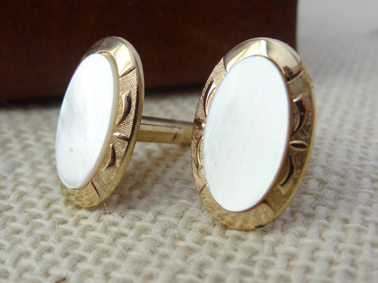 cufflinks gold pearl vintage mens jewelry wedding groom cuff