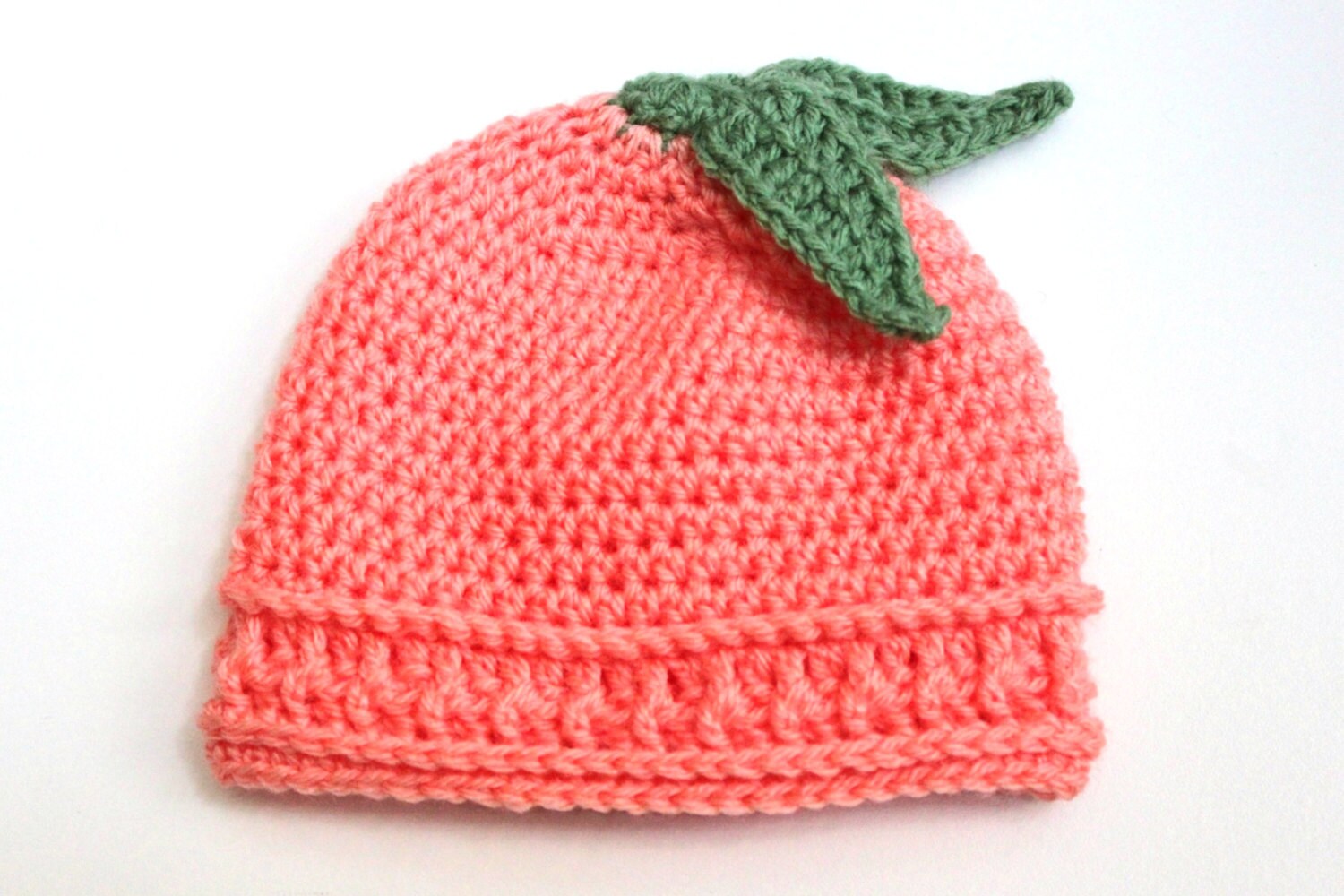 Peach Beanie Hat Peach Baby Beanie Crochet Baby Hat
