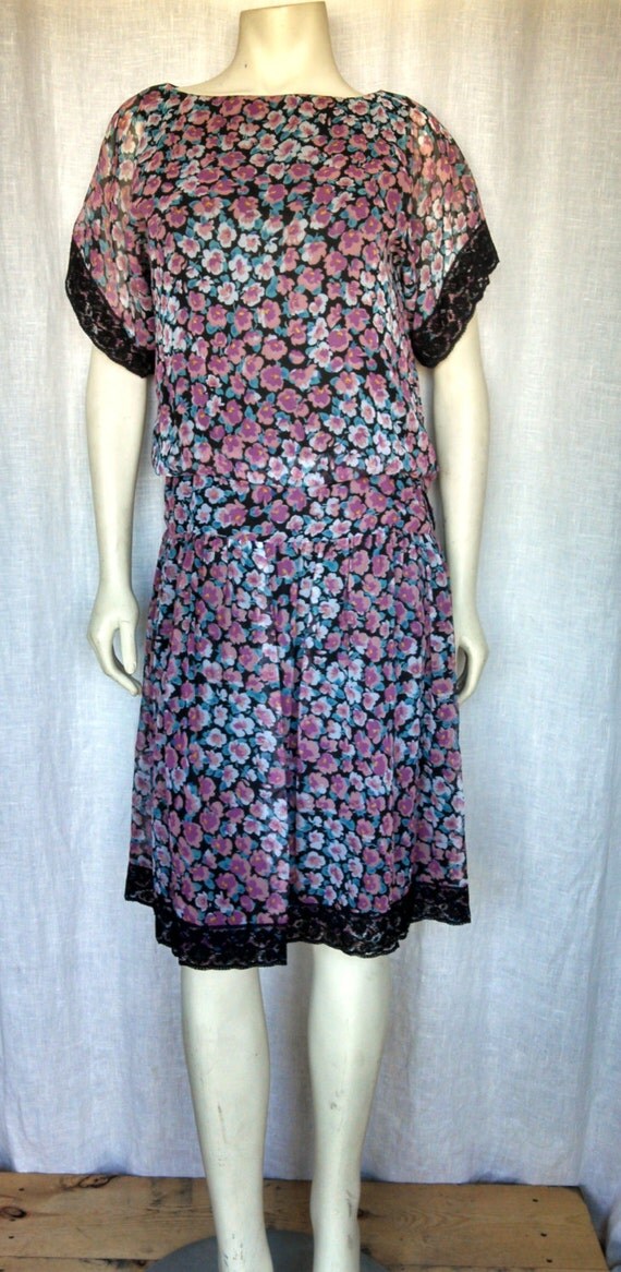 70s Victor Costa Bohemian Silk Dress