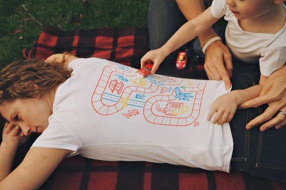 Play Mat T-Shirt [M] Christmas Gift For Mom Train Play Shirt New Mom Shirt Mom Birthday Back Rub Shirt Railroad Shirt Train Track Shirt