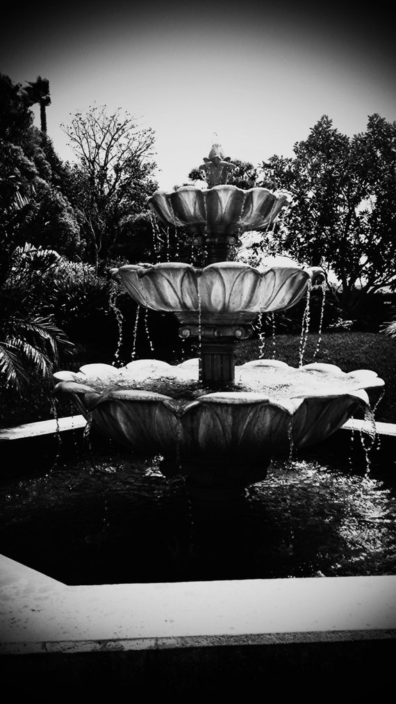 Items similar to Black and White Photograph- Fountain, Nature, Water ...