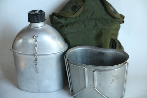 Vintage US Army Military Canteen and Cup 3 Pieces