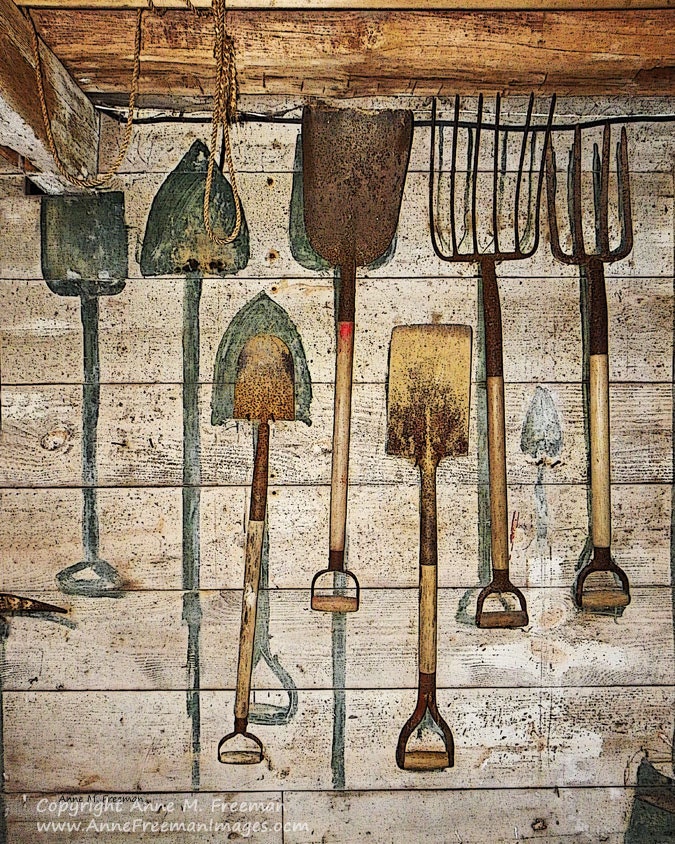 Farm Tools in Barn Rustic Farm Tools Rusty by AnneFreemanImages