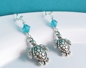 Sea Turtle Earrings, Turtle Earrings, Blue Earrings, Turtle Jewelry, Animal Earrings, Blue Jewelry, Sea Turtle Jewelry, Animal Jewelry