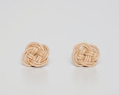 SAILOR Knot Earrings - Natural Beige Waxed Cotton knot Studs