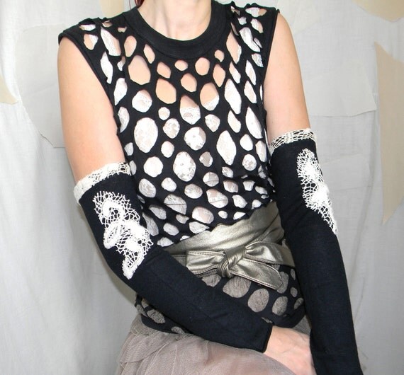 Gothic Long Arm Warmers Gothic Clothing Goth by Elyseeart on Etsy